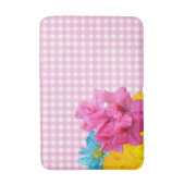 Tapis De Bain Fleurs et En vichy roses (Devant (Vertical))