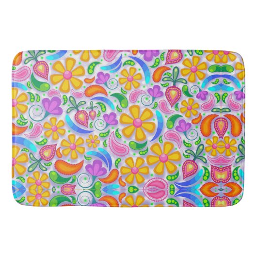 Tapis De Bain Fleurs et Paisley (Devant)