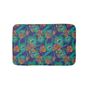 Tapis De Bain Fleurs et plumes