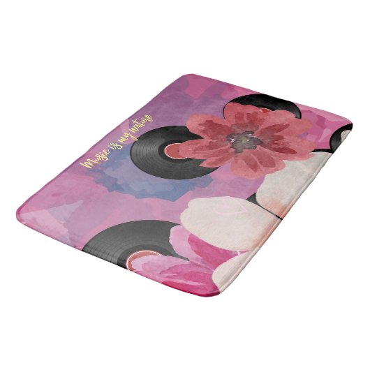 Tapis De Bain Fleurs et vinyle (Angle)