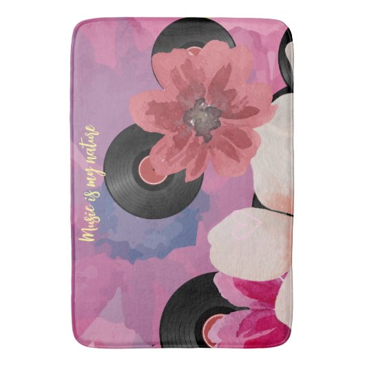 Tapis De Bain Fleurs et vinyle (devant Vertical)