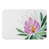 Tapis De Bain Fleurs Fleurs Violet Lotus Aquarelle Art (Devant)