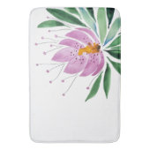 Tapis De Bain Fleurs Fleurs Violet Lotus Aquarelle Art (devant Vertical)