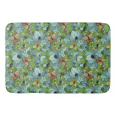 Tapis De Bain Fleurs Floral Foliage Papillons Tons verts (Devant)