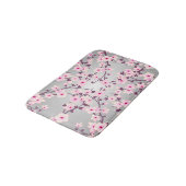Tapis De Bain Fleurs florales de cerisier gris rose (Angle)