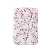 Tapis De Bain Fleurs florales de cerisier rose blanc (Devant (Vertical))