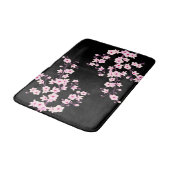 Tapis De Bain Fleurs florales de cerisier rose noir (Angle)