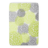 Tapis De Bain Fleurs florales de fleurs de dahlias gris (devant Vertical)