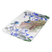 Tapis De Bain Fleurs florales de roitelet d'oiseau d'animaux (Angle)