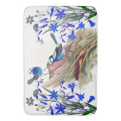 Tapis De Bain Fleurs florales de roitelet d'oiseau d'animaux (devant Vertical)