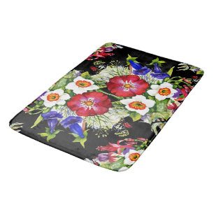 Tapis De Bain Fleurs florales du jardin Narcisse Foliage Blanc R
