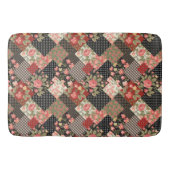 Tapis De Bain Fleurs géométriques Motif Patchwork Pois (Devant)