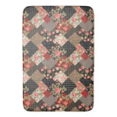 Tapis De Bain Fleurs géométriques Motif Patchwork Pois (devant Vertical)