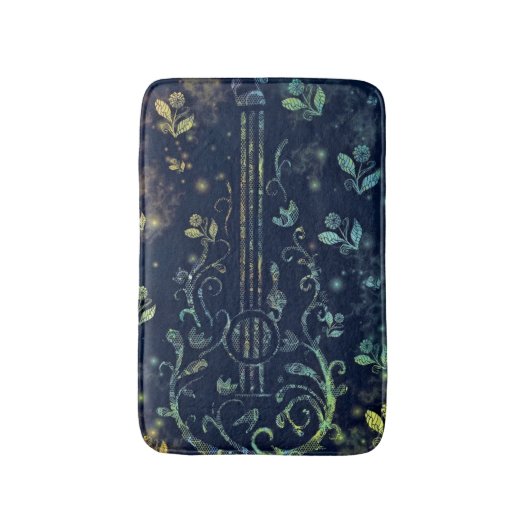 Tapis De Bain Fleurs Guitare Salle de bain Mat Design moderne (Devant (Vertical))