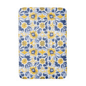 Tapis De Bain 💙 💛 Fleurs illuminées Azulejos (Devant (Vertical))