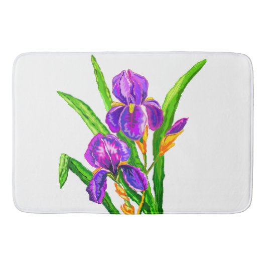 Tapis De Bain Fleurs Iris Mat de bain (Devant)
