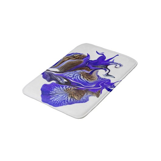 Tapis De Bain Fleurs Iris Violets (Angle)