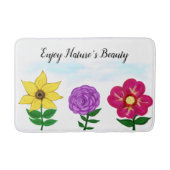 Tapis De Bain Fleurs Jaune Violet Rose (Devant)