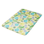 Tapis De Bain Fleurs jaunes et bleues (Angle)