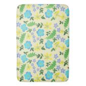 Tapis De Bain Fleurs jaunes et bleues (devant Vertical)