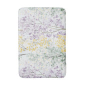 Tapis De Bain Fleurs Jaunes Vertes Lavande Romantiques (Devant (Vertical))
