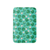 Tapis De Bain Fleurs Lys d'Eau Blanche & Motif Lily Pad (Devant (Vertical))