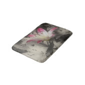 Tapis De Bain Fleurs Lys En Noir Et Blanc (Angle)