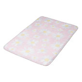 Tapis De Bain Fleurs marguerites blanches Florales roses (Angle)