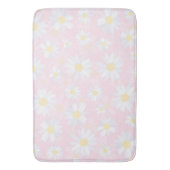 Tapis De Bain Fleurs marguerites blanches Florales roses (devant Vertical)