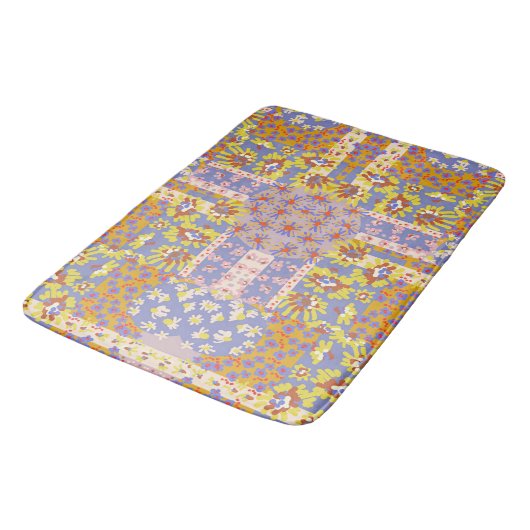 Tapis De Bain Fleurs marguerites modernes en Patchwork sur Périw (Angle)