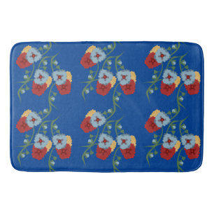 Tapis De Bain Fleurs mexicaines audacieuses vignes verdure