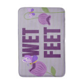 Tapis De Bain Fleurs mignonnes rayées violet pastel (Devant (Vertical))