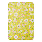 Tapis De Bain Fleurs Mood Rétro Jaune & Blanc (devant Vertical)