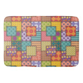 Tapis De Bain Fleurs Motifs Patchwork Polka Dot Stripe (Devant)