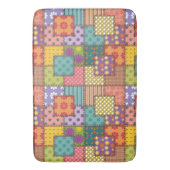 Tapis De Bain Fleurs Motifs Patchwork Polka Dot Stripe (devant Vertical)