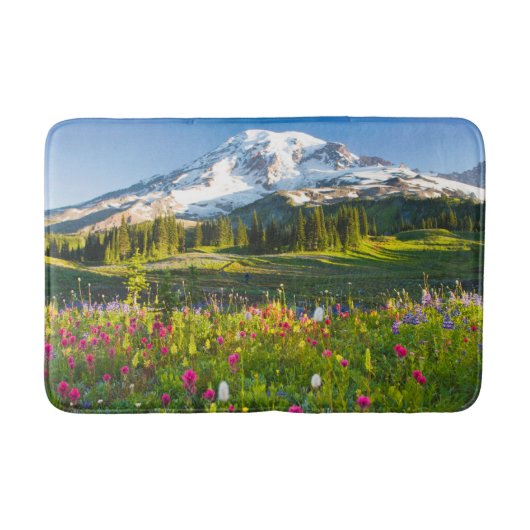 Tapis De Bain Fleurs | Mt. Rainier Fleurs sauvages (Devant)