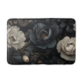 Tapis De Bain Fleurs noires et blanches (Devant)
