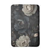 Tapis De Bain Fleurs noires et blanches (Devant (Vertical))