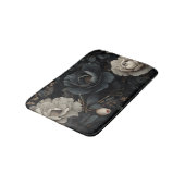 Tapis De Bain Fleurs noires et blanches (Angle)