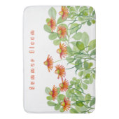 Tapis De Bain Fleurs orange d'aquarelle (devant Vertical)