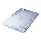 Tapis de bain Fleurs Ornées Bleues avec Perles (Angle)