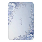 Tapis de bain Fleurs Ornées Bleues avec Perles (devant Vertical)