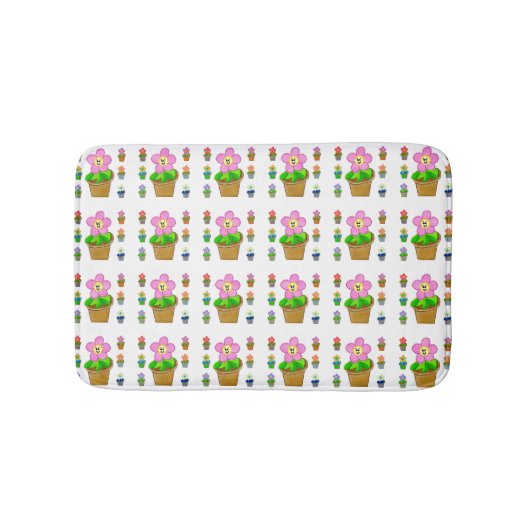 Tapis De Bain Fleurs Posées Rosy mignonnes Motif répétitif (Devant)