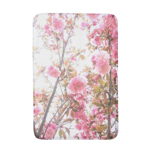 Tapis De Bain Fleurs printanières Fleur rose florale Cerise Fleu (Devant (Vertical))