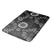 Tapis De Bain Fleurs Rétro Noir et Blanc (Angle)