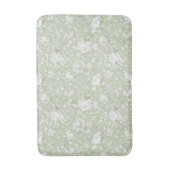 Tapis De Bain Fleurs romantiques vertes blanches   (Devant (Vertical))