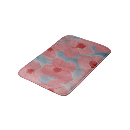 Tapis De Bain Fleurs rose bonbon (Angle)
