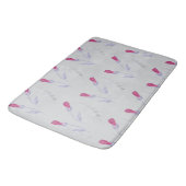 Tapis De Bain Fleurs rose gris (Angle)
