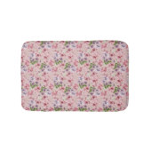 Tapis De Bain Fleurs rose violet vert (Devant)