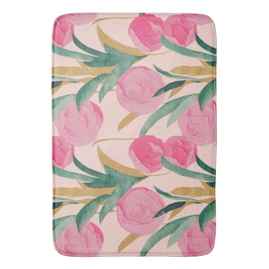 Tapis De Bain Fleurs roses (devant Vertical)